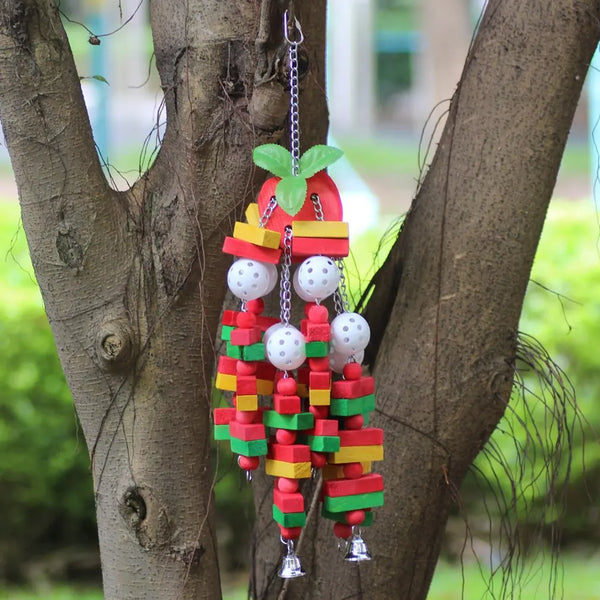 Bird Toys For Parrots Wooden Parrot Supplies Gray Parrot Birds Alex Sun Biting Stairs Swing Wood Bird Toy Swing Banana Bunches - Image 2