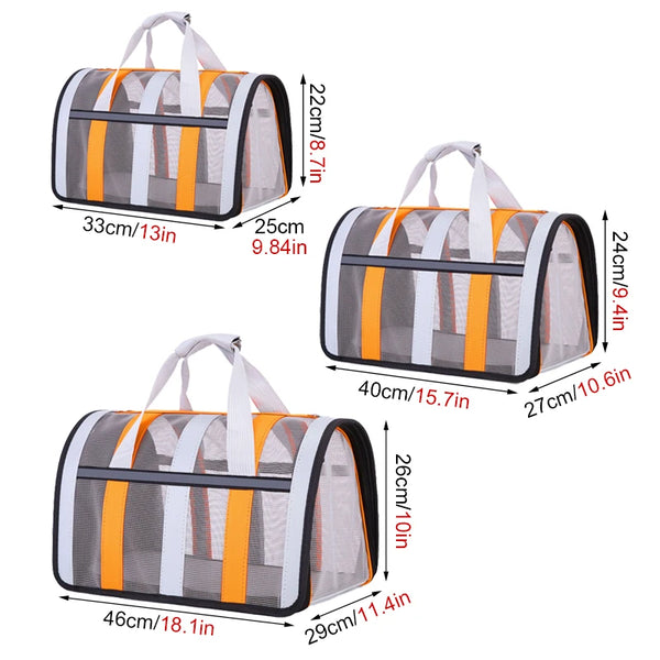 Pet Carrying Bag Outing Portable Cat Dogs Handbag foldable small to medium dog cage mesh handbag - Image 4