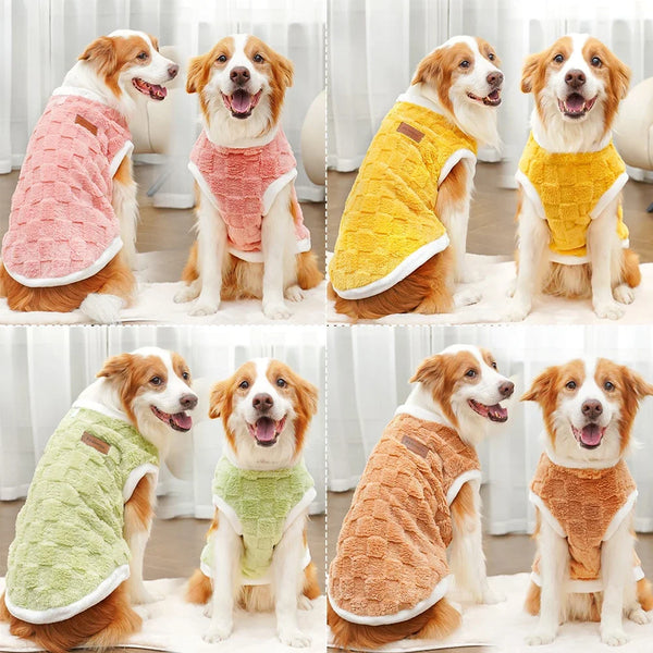 1.5-25kg Flannel Dogs Clothes Winter Warm Sweater Pet Clothing Golden Retriever Dog Coats Sweatshirt Pets Puppy Pullover Vest - Image 3