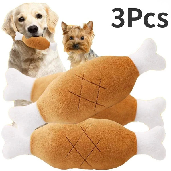 Dog Squeaky Toy Chicken Legs Bone Shape Pet Dog Plush Toy for Small Medium Large Dogs and Cats juguetes para perros