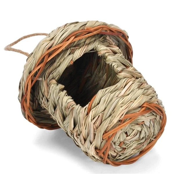 19 Birds Nest Bird Cage Natural Grass Egg Cage Bird House Outdoor Decorative Weaved Hanging Parrot Nest Houses Pet Bedroom - Image 3
