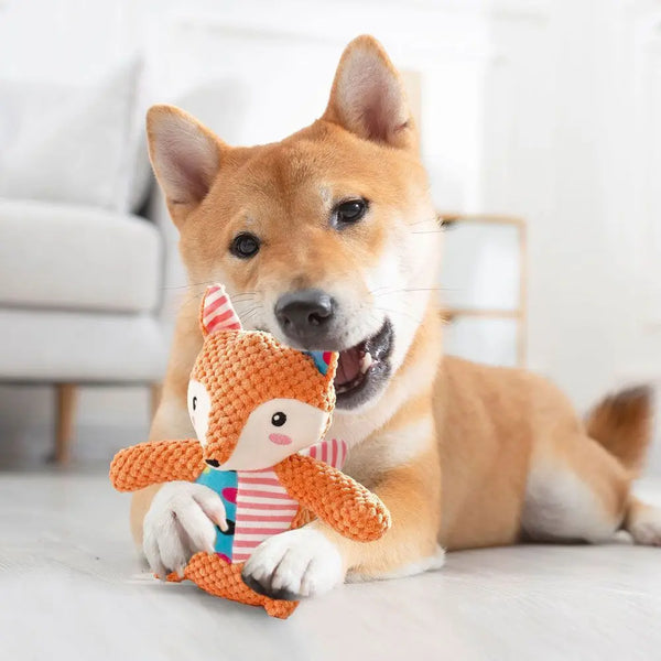 Interactive Squeaky Dog Chewing Toy Pet Dog Plush Toy Cute Fox Elephant Bite Resistant Dog Teeth Cleaning Sounding Doll Chew Toy - Image 4