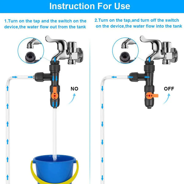 Plastic Aquarium Water Changer 3-Way Faucet Type Water Change Fish Tank Cleaning Tool Garden Splitter Watering Connector Distr - Image 3