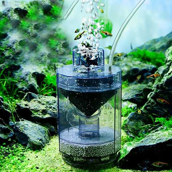 5-in-1 Pneumatic Aquarium Filter– No Pump Required, Enhances Oxygen & Improves Water Quality – Transparent Design for Fish Tanks - Image 2