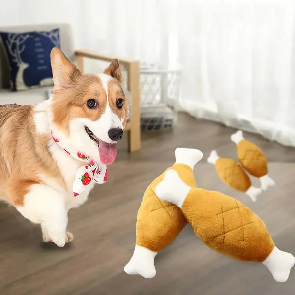 Dog Squeaky Toy Chicken Legs Bone Shape Pet Dog Plush Toy for Small Medium Large Dogs and Cats juguetes para perros - Image 2