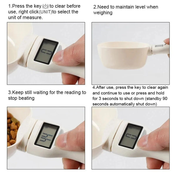 Suitable for Cat and Dog Food Measure Spoon Pet Food Measuring Spoon Scale Kitchen Digital Food Measuring Spoon 800g/1g OZ 250ml - Image 4