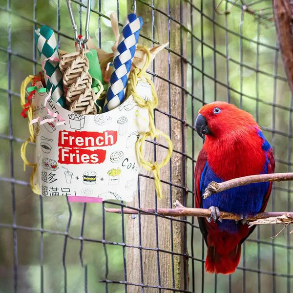Colorful Parrot Chew Toys Parrot Foraging Natural Bird Cup Chew Toys For Parakeet Conure Cockatiel Lovebird And Small Birds - Image 2