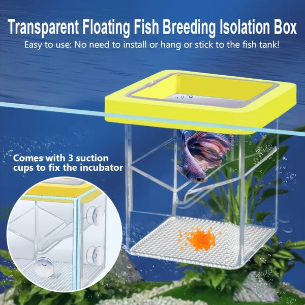 Floating Fish Breeding Isolation Box Aquarium Breeder Feeder Fish Tank Hatchery Incubator Fish Tank Transparent Incubator Box - Image 5