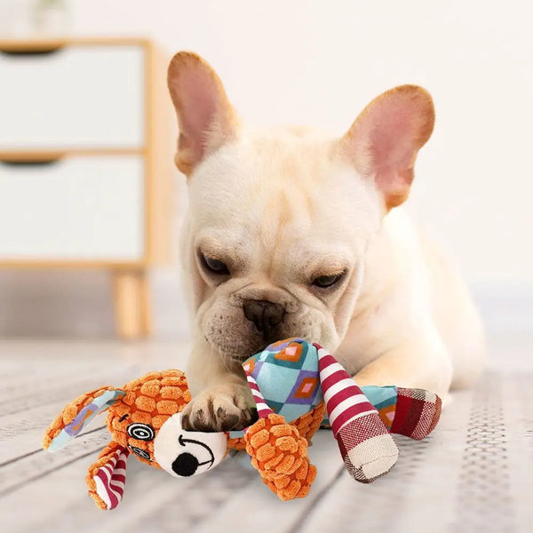 Interactive Squeaky Dog Chewing Toy Pet Dog Plush Toy Cute Fox Elephant Bite Resistant Dog Teeth Cleaning Sounding Doll Chew Toy - Image 3