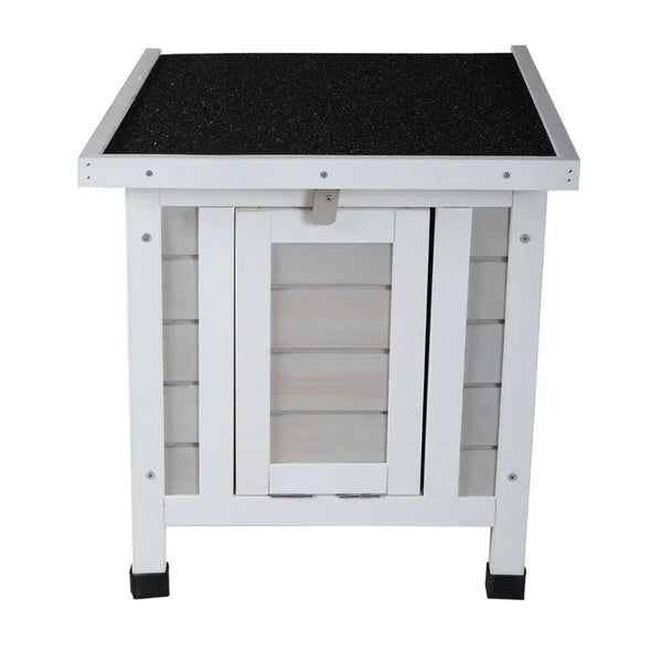 Modern Wooden Rabbit Cat Dog Hutch Indoor Outdoor Retreat House with Openable Roof for Small Pets Weatherproof Gray - Image 3