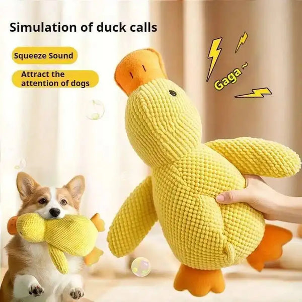 Pet Plush Toy Dog Calming Duck Companion Sleeping Duck Toys Chew Toy Durable Squeaky for Puppy Pet Teeth Cleaning Chew Pet Toy - Image 2