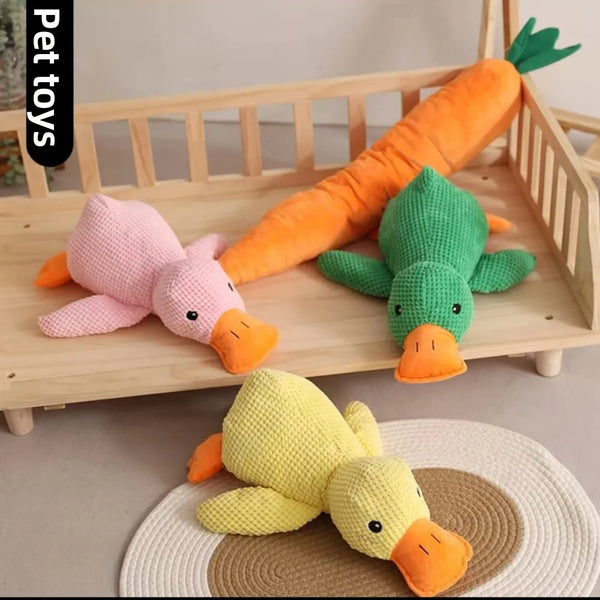 1/3PCS Things For Dogs Dogs Accessories Dog Supplies Calming Duck Squeaky Plush Toy Luxury Sleep Aid Durable Puppy Companion Pet - Image 2
