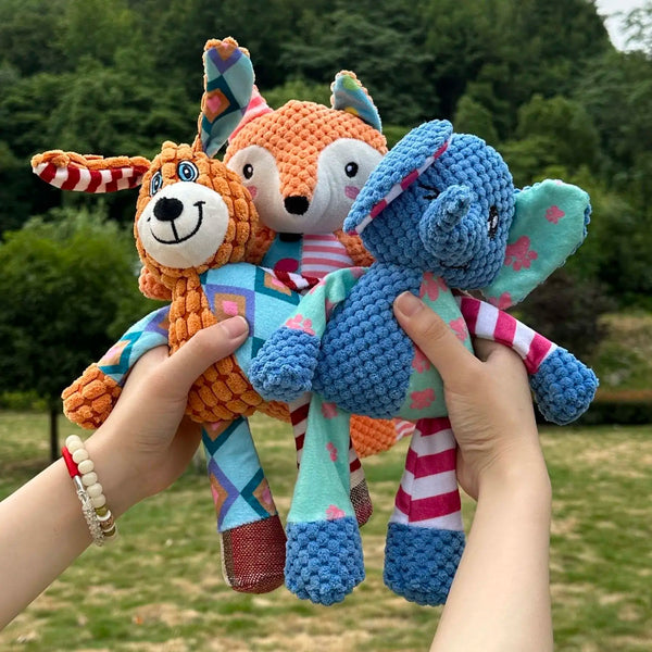 Interactive Squeaky Dog Chewing Toy Pet Dog Plush Toy Cute Fox Elephant Bite Resistant Dog Teeth Cleaning Sounding Doll Chew Toy - Image 5