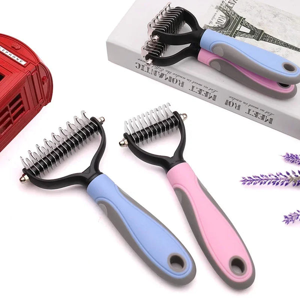Pets Fur Knot Cutter Dog Grooming Shedding Tools Pet Cat Hair Removal Comb Brush Double sided Pet Products Suppliers - Image 2