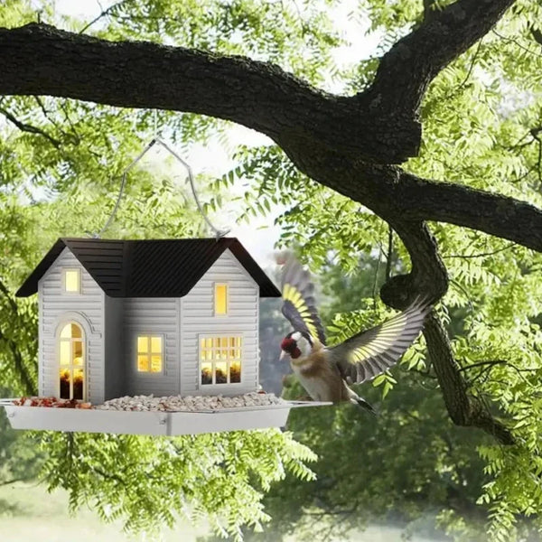 Solar Durable Outdoor Birds Feeder Lantern Weather-Proof Hanging Metal Feeding House Charming Solar-Powered Bird Feeder - Image 3