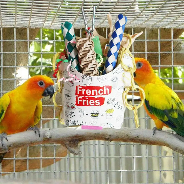 Colorful Parrot Chew Toys Parrot Foraging Natural Bird Cup Chew Toys For Parakeet Conure Cockatiel Lovebird And Small Birds - Image 4