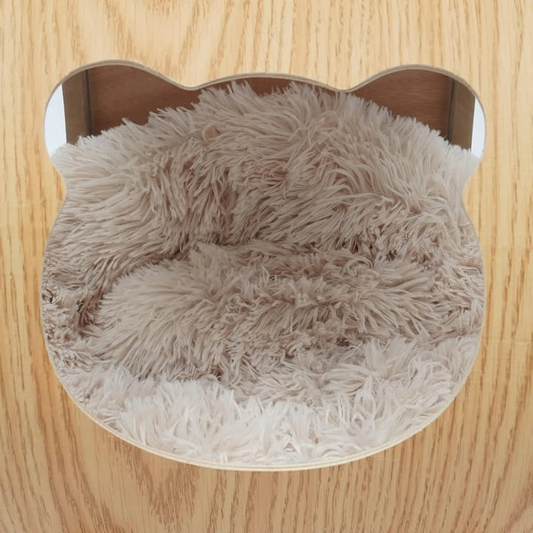 Luxury Cat Pod Bed, Wooden Frame with Clear Acrylic Dome & 3.9" Thick Cushion, Supports 18.7lb Pets (Ventilation Holes) - Image 4