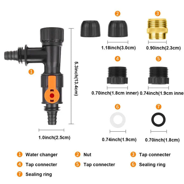 Plastic Aquarium Water Changer 3-Way Faucet Type Water Change Fish Tank Cleaning Tool Garden Splitter Watering Connector Distr - Image 2
