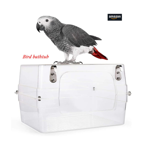 Bird Bath for birds Parrots Tub Large Clear Transparent Swimming Pool Box for Birds to Splash and Play Parrot Shower Bathtub - Image 2