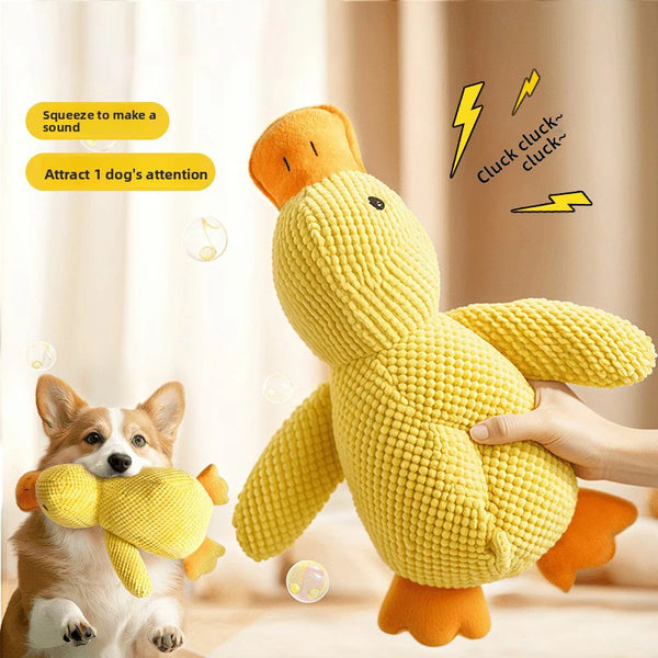 Yellow Duck Dog Toys for Aggressive Chewers Cats Dogs Chew Squeak Toy with Quacking Sound Interactive Plush Doll Toy Pet Supplie - Image 4
