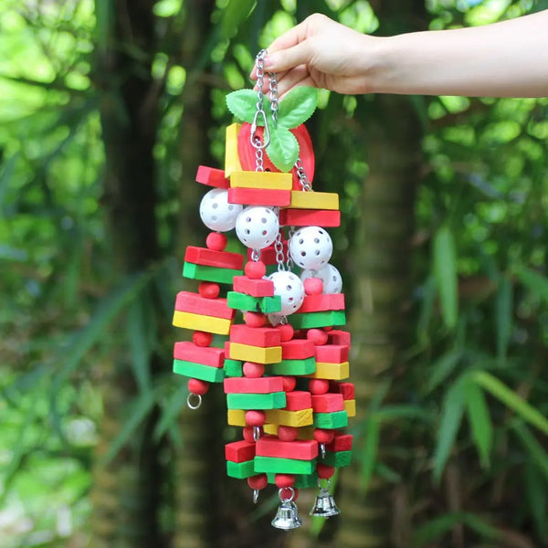 Bird Toys For Parrots Wooden Parrot Supplies Gray Parrot Birds Alex Sun Biting Stairs Swing Wood Bird Toy Swing Banana Bunches - Image 5