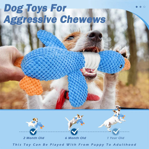 Yellow Duck Dog Toys for Aggressive Chewers Cats Dogs Chew Squeak Toy with Quacking Sound Interactive Plush Doll Toy Pet Supplie - Image 2