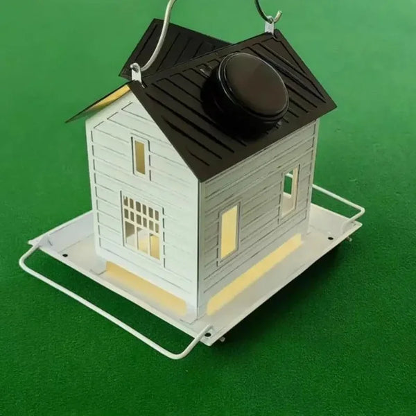 Solar Durable Outdoor Birds Feeder Lantern Weather-Proof Hanging Metal Feeding House Charming Solar-Powered Bird Feeder - Image 5